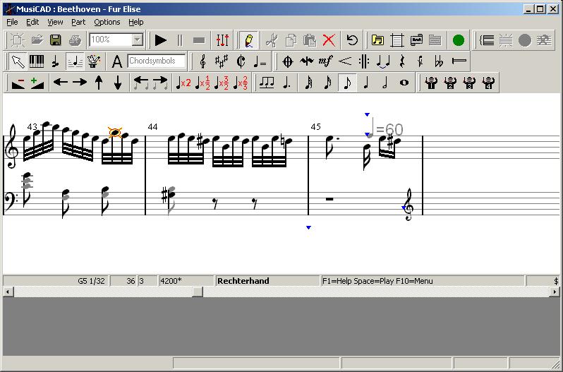 Editing Fur Elise with MusiCAD